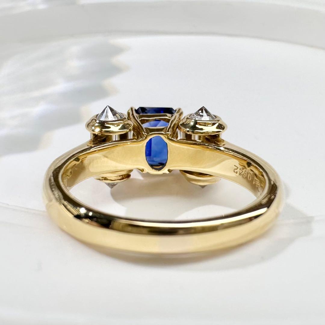 【K18】サファイア 1.87ct リング ダイヤ