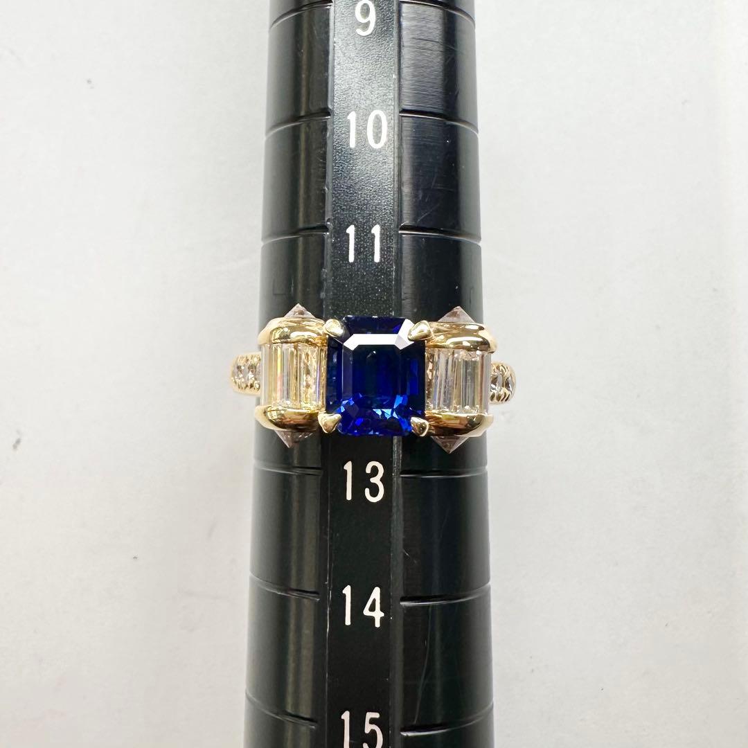 【K18】サファイア 1.87ct リング ダイヤ