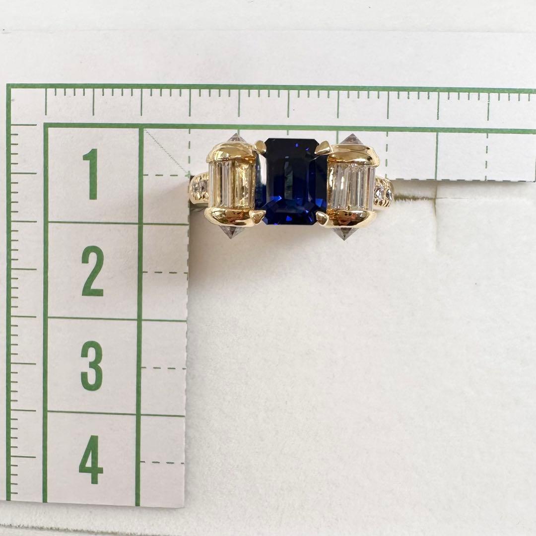 【K18】サファイア 1.87ct リング ダイヤ