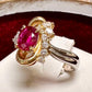 PT900/K18 ビルマ産ルビー ダイヤ リング 1.11ct GIA付き