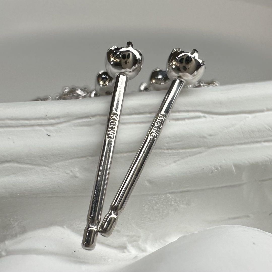 【K18WG】新品ダイヤモンド0.12ct*2 ピアス 雪の結晶