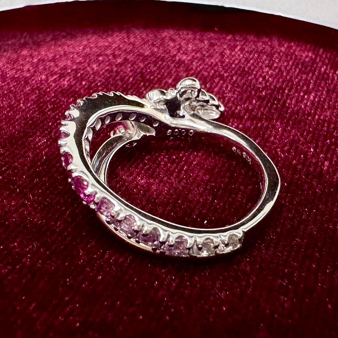 K18 バタフライ サファイア ダイヤモンド リング 0.97ct