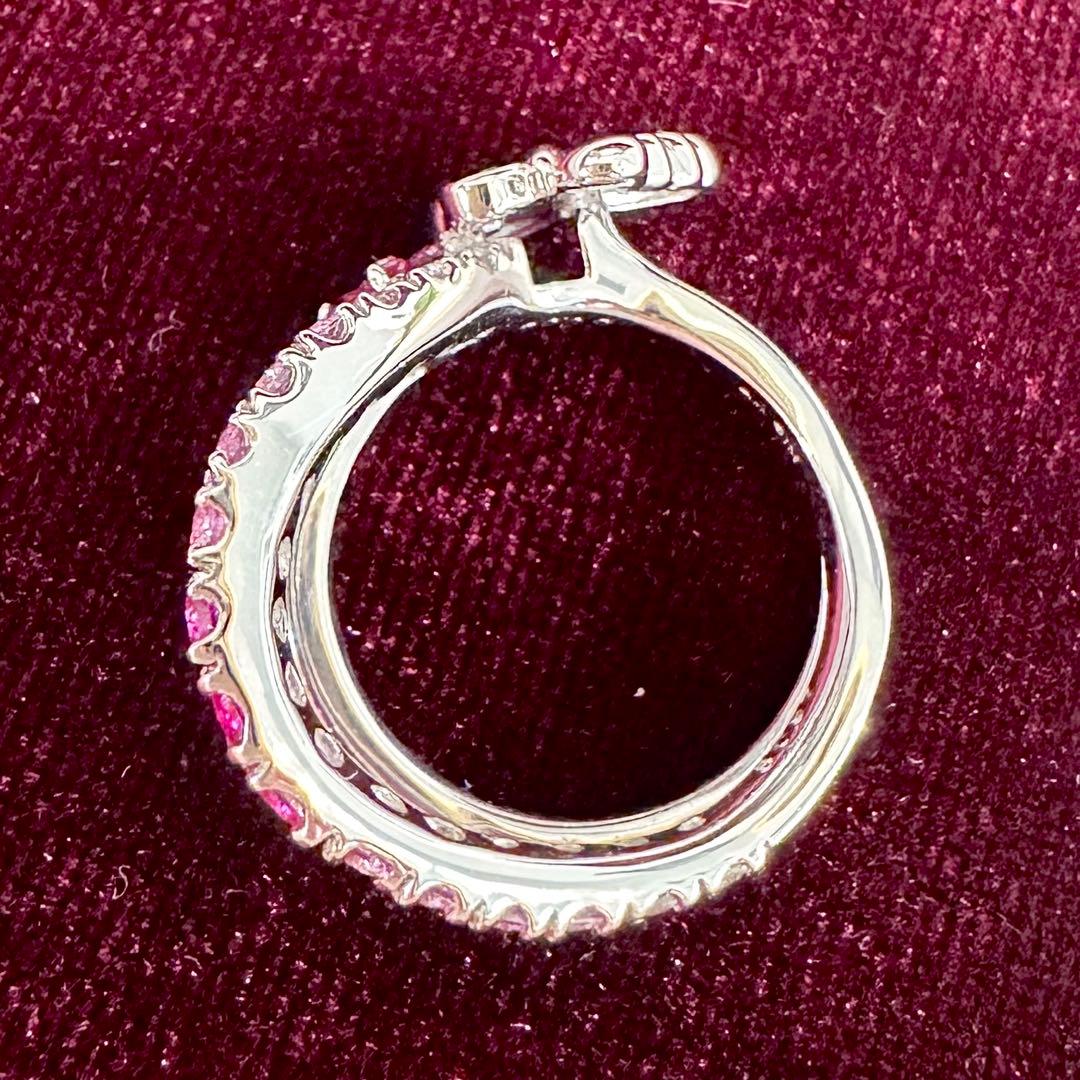 K18 バタフライ サファイア ダイヤモンド リング 0.97ct