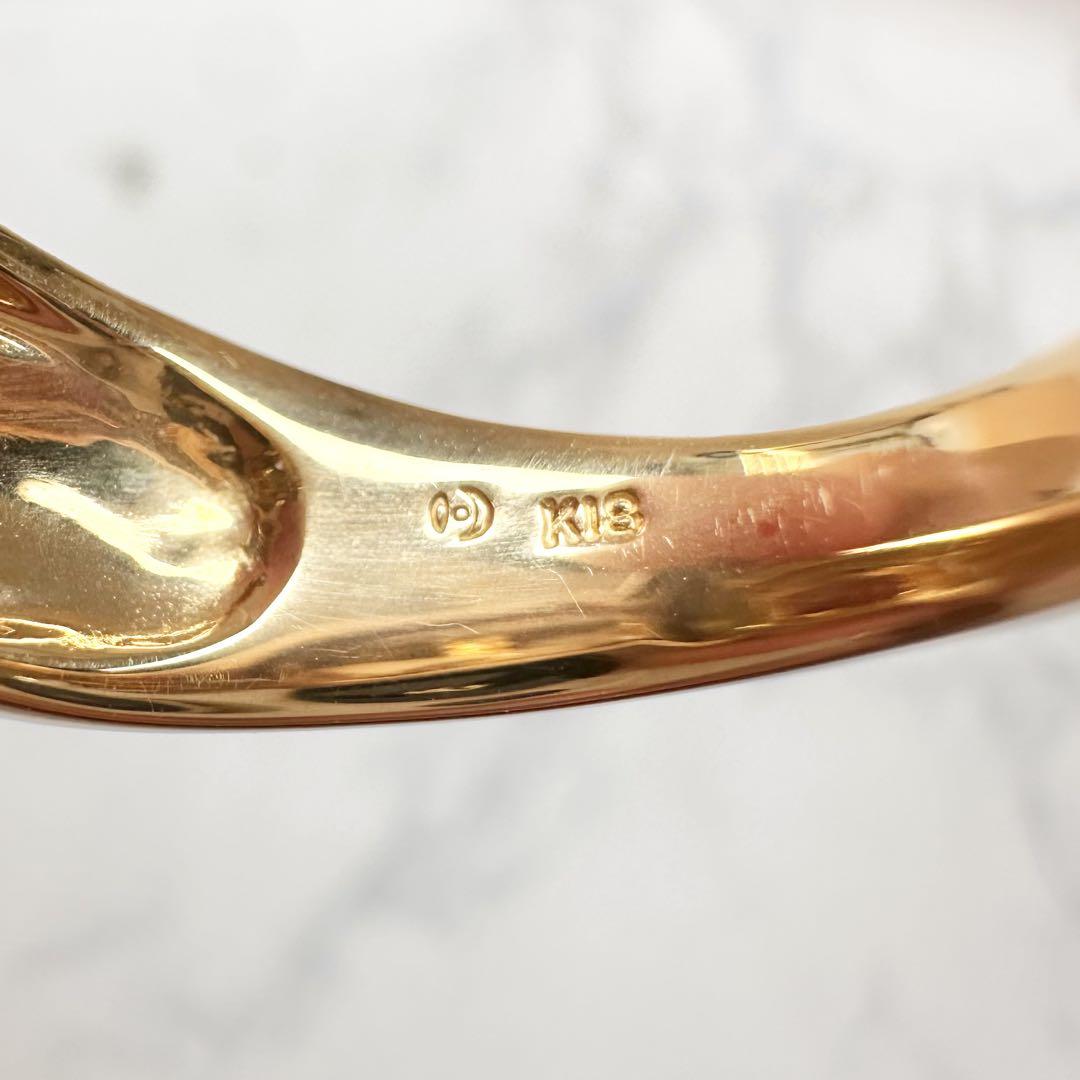 【K18】田崎TASAKI ペリドット × シトリン リング タサキ