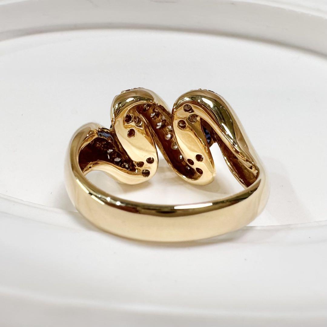 【K18】サファイア 1.06ct ダイヤモンドリング