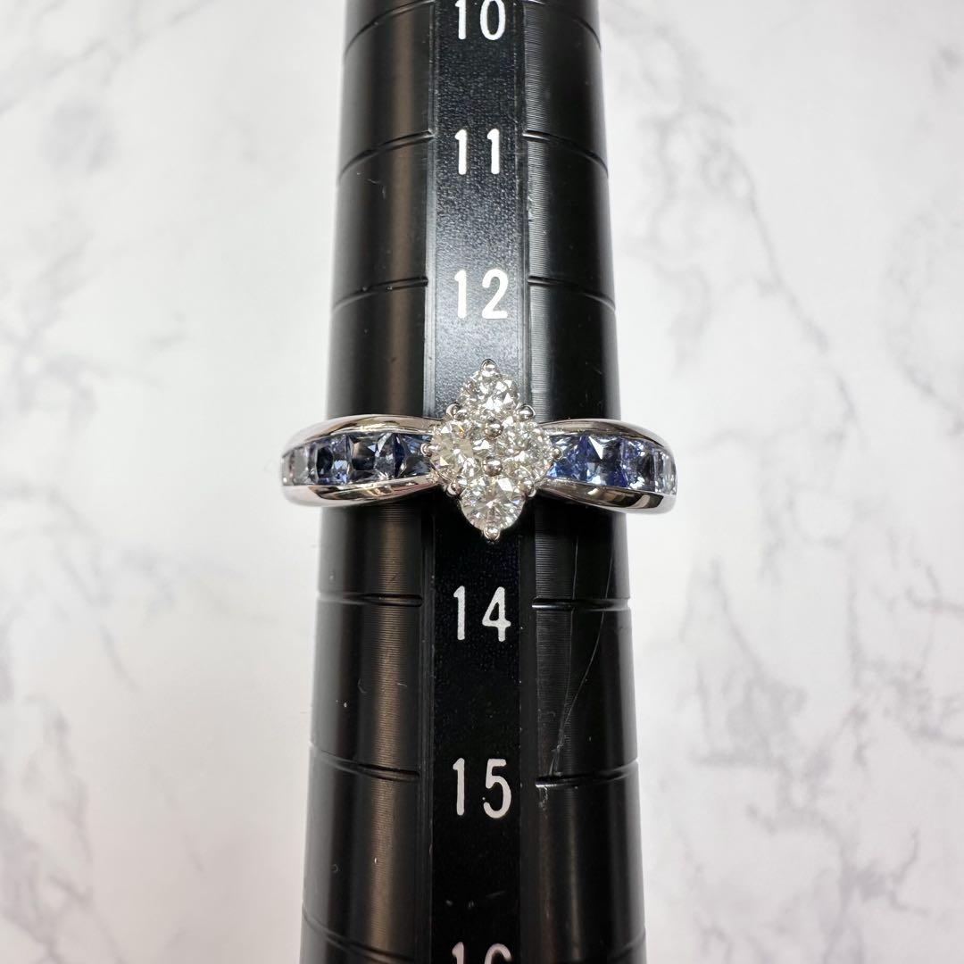 【JEUNET】K18WG サファイア0.82ct リング グランデーション