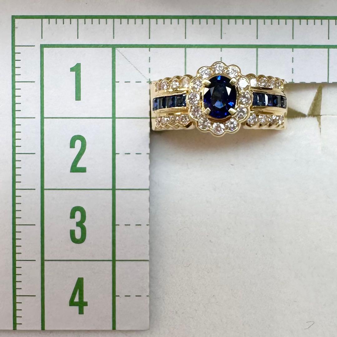 K18 サファイア 0.44ct ダイヤモンド リング