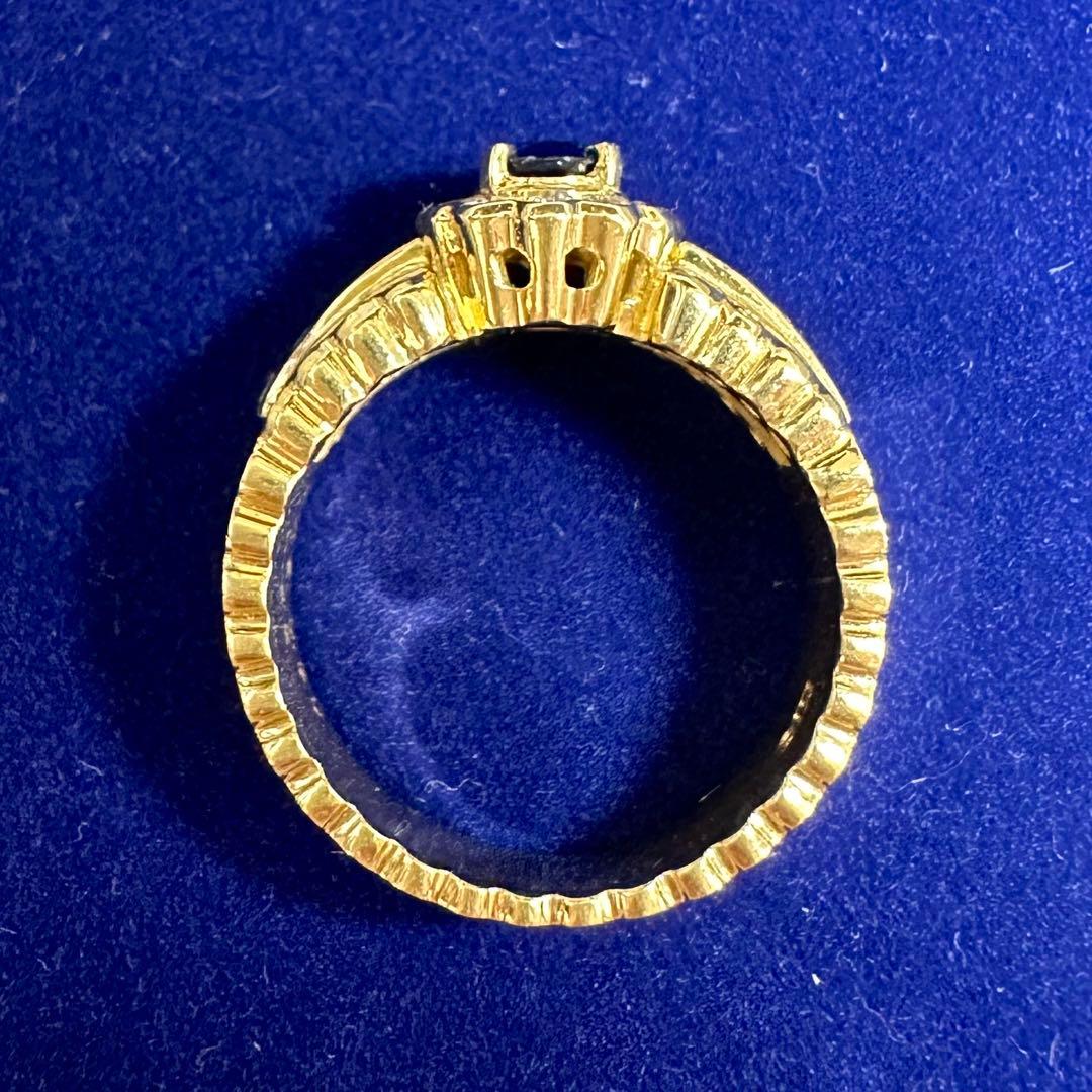 K18 サファイア 0.44ct ダイヤモンド リング