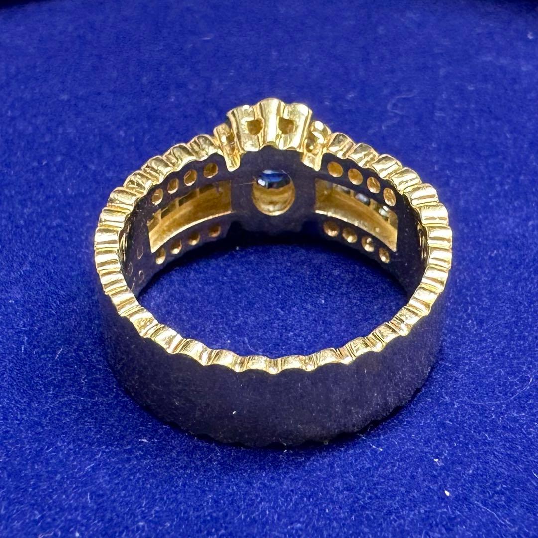 K18 サファイア 0.44ct ダイヤモンド リング