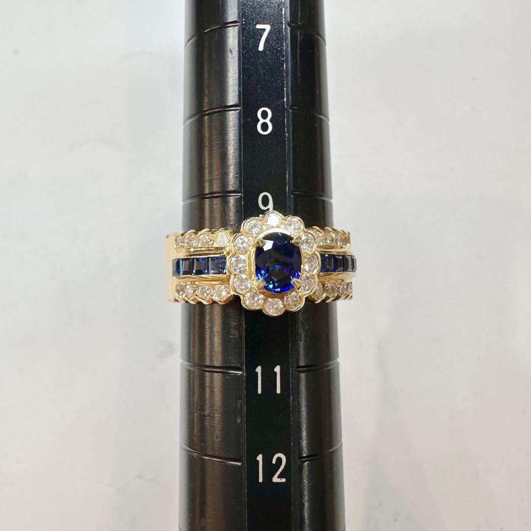 K18 サファイア 0.44ct ダイヤモンド リング