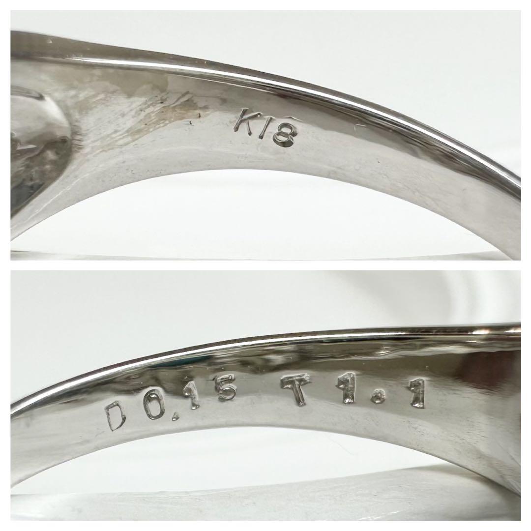 【K18WG】 ターコイズ 1.10ct パール リング　アンティーク