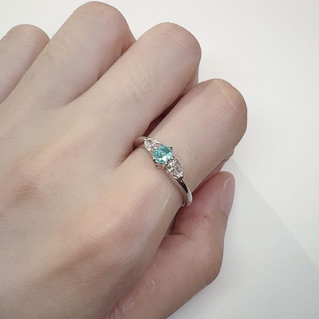 【美品】PT900 パライバトルマリン 0.229ct リング
