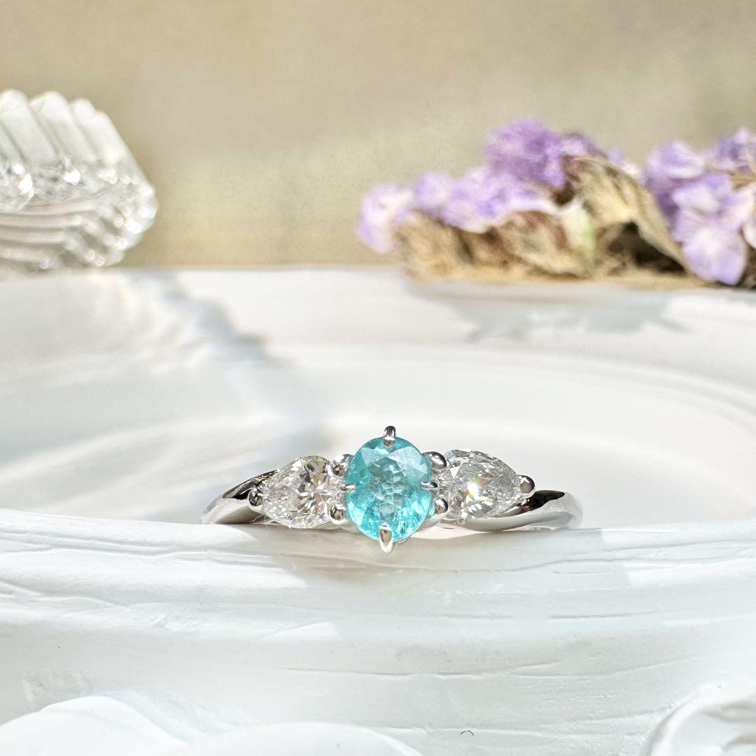 【美品】PT900 パライバトルマリン 0.229ct リング