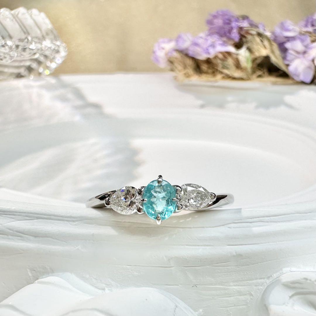 【美品】PT900 パライバトルマリン 0.229ct リング