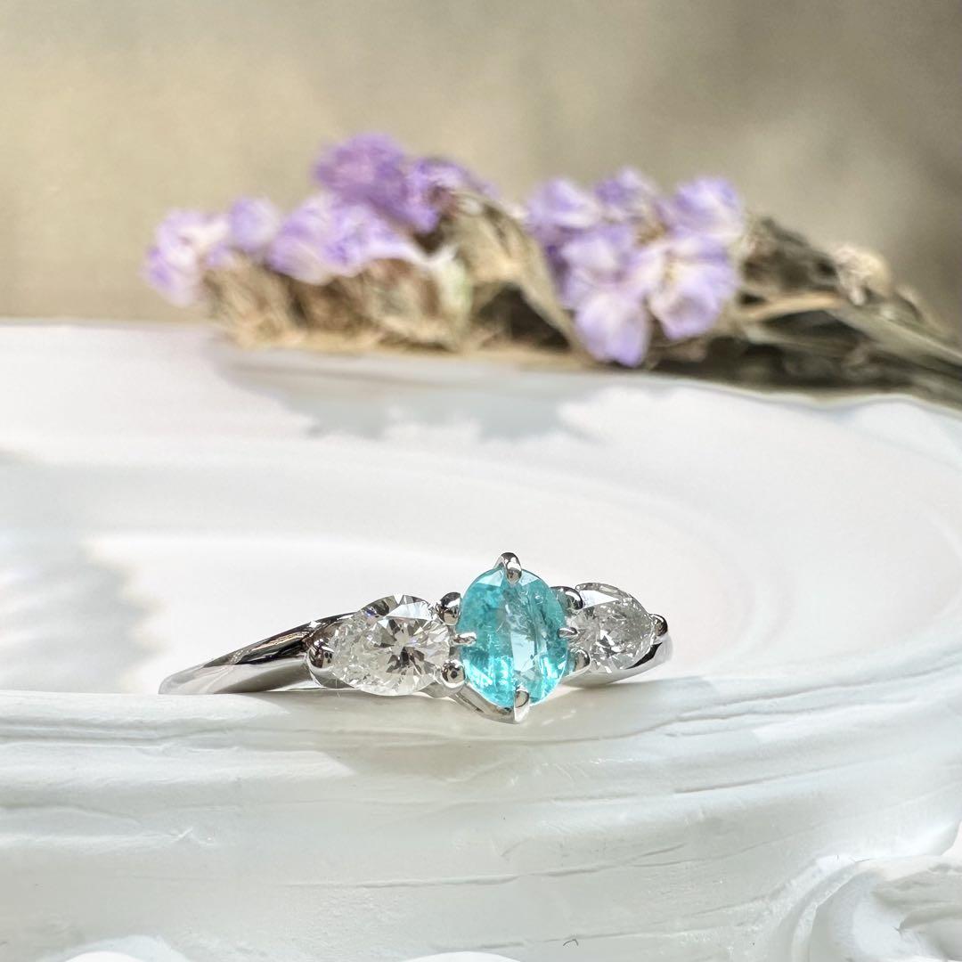 【美品】PT900 パライバトルマリン 0.229ct リング