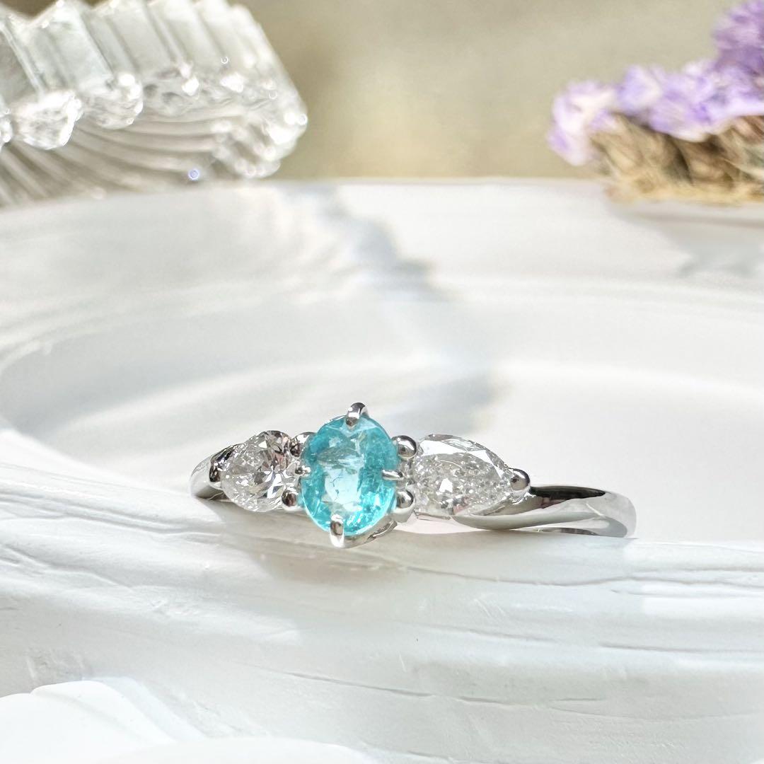 【美品】PT900 パライバトルマリン 0.229ct リング