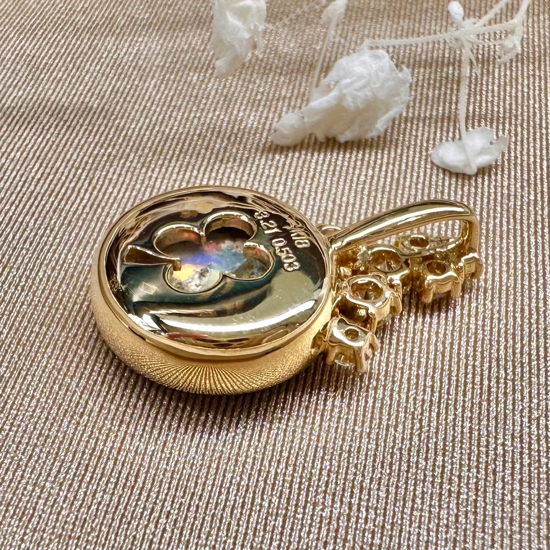 【K18】ブラックオパール 3.21ct 遊色 ペンダント