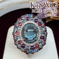 【K18WG】ブルートパーズ 4.25ct リング カラーストーンミックス