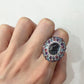 【K18WG】ブルートパーズ 4.25ct リング カラーストーンミックス