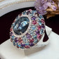 【K18WG】ブルートパーズ 4.25ct リング カラーストーンミックス