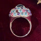 【K18WG】ブルートパーズ 4.25ct リング カラーストーンミックス