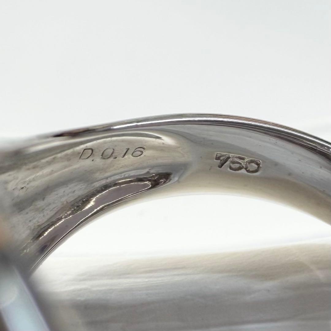【K18WG】ブルートパーズ 4.25ct リング カラーストーンミックス