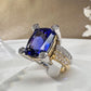 【美品】K18/PT900 タンザナイト 11.05ct ダイヤ リング