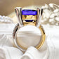 【美品】K18/PT900 タンザナイト 11.05ct ダイヤ リング