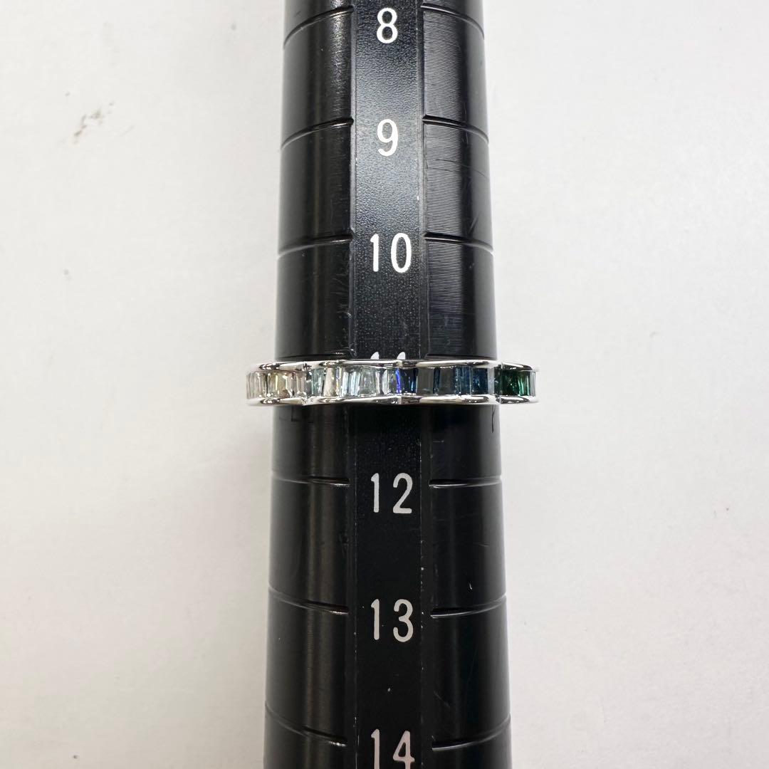 【K18】カラーダイヤモンド 0.3ct グラデーション バケットカットリング