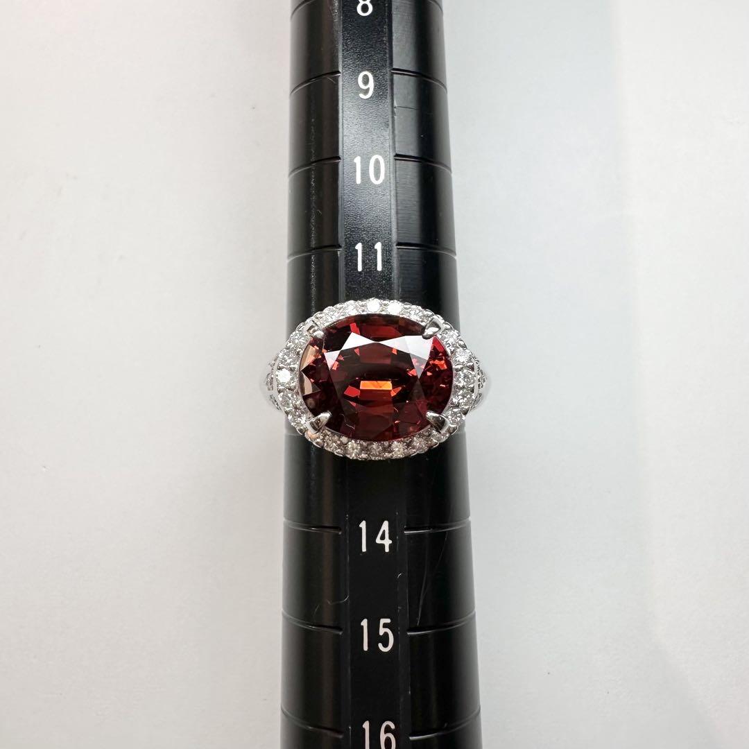 【美品】PT900 スペサルタイトガーネット 7.02ct リング