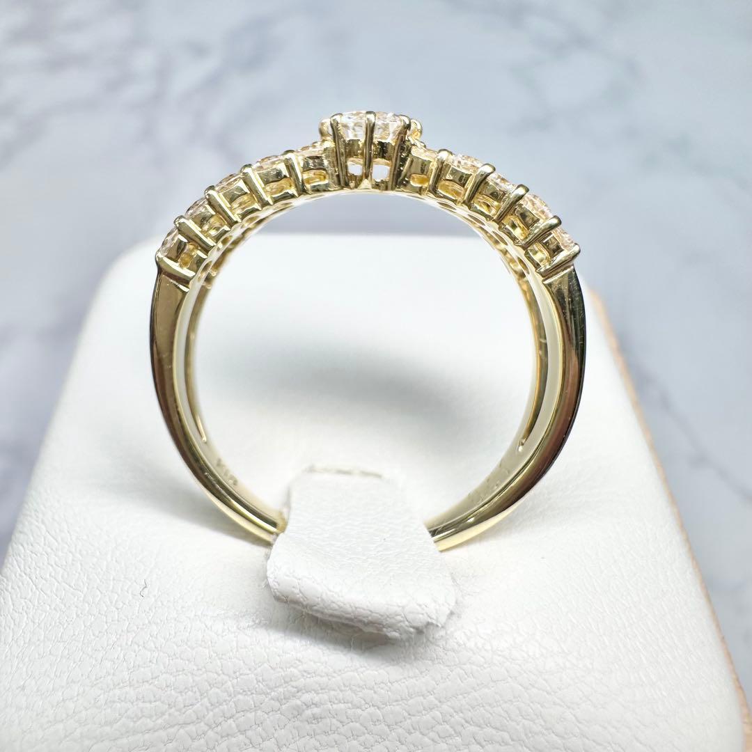 【K18】ダイアモンド0.21/0.51ctリング リング　✨クロス お姫様 ✨