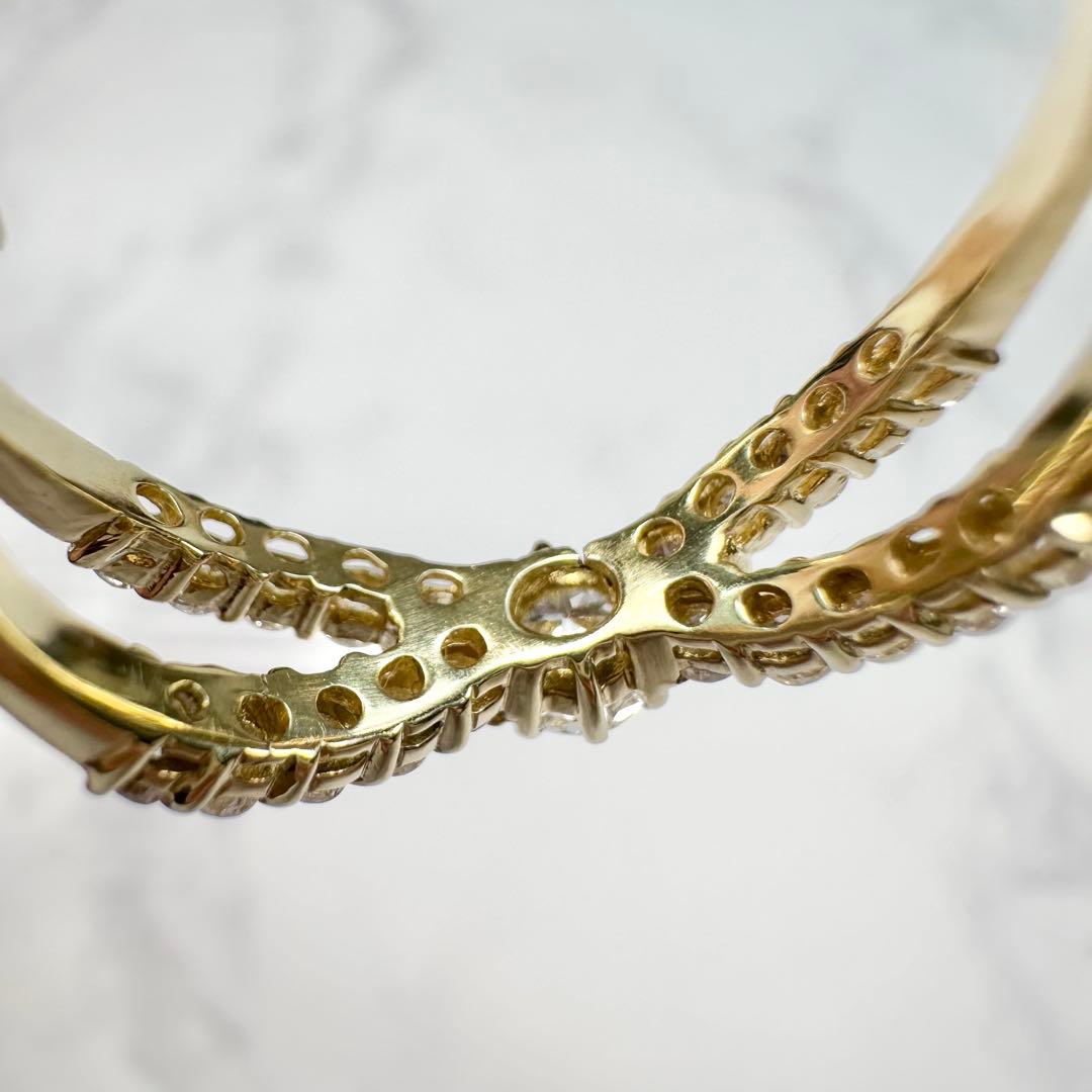 【K18】ダイアモンド0.21/0.51ctリング リング　✨クロス お姫様 ✨