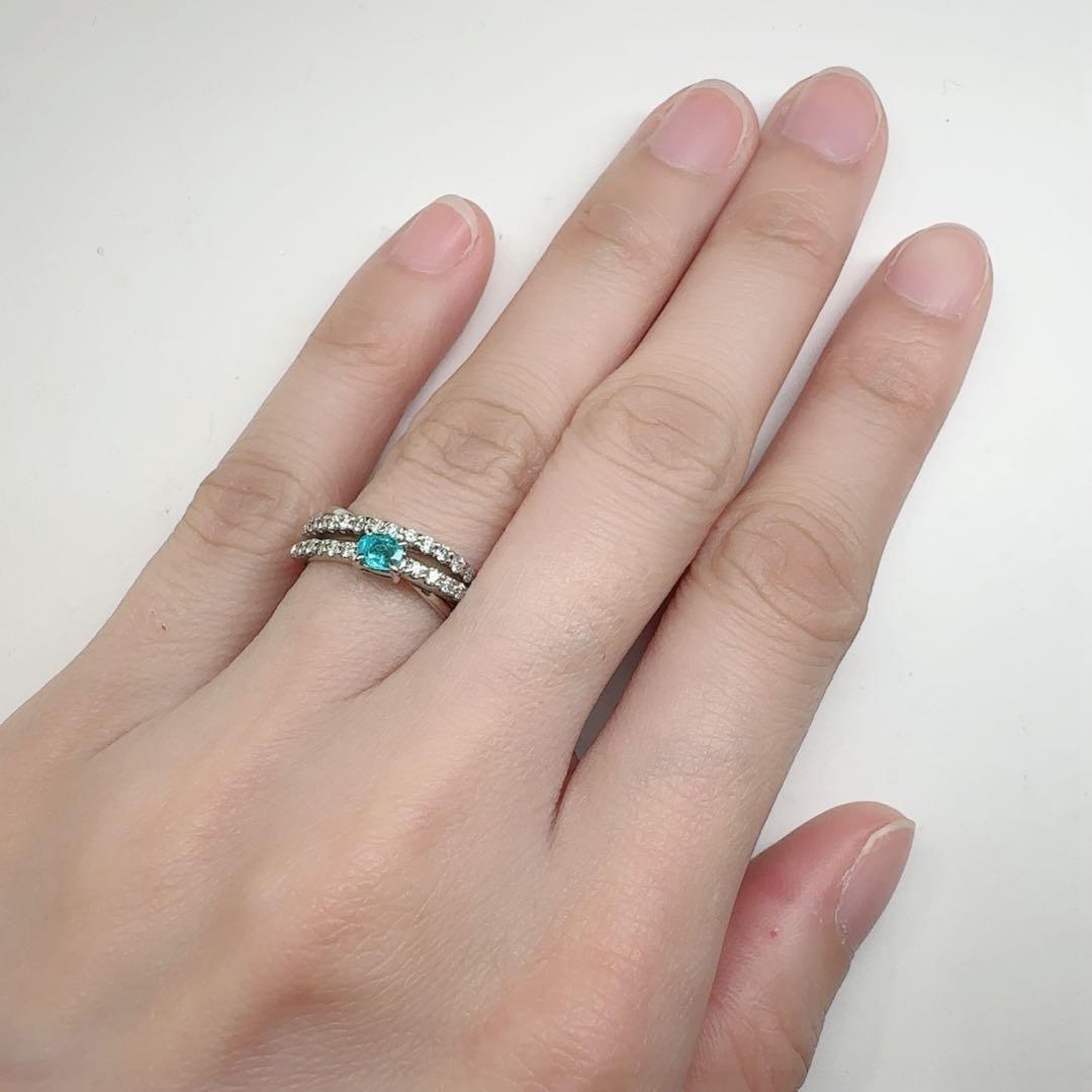 【美品】PT900 ブラジル産パライバトルマリン0.21ct リング