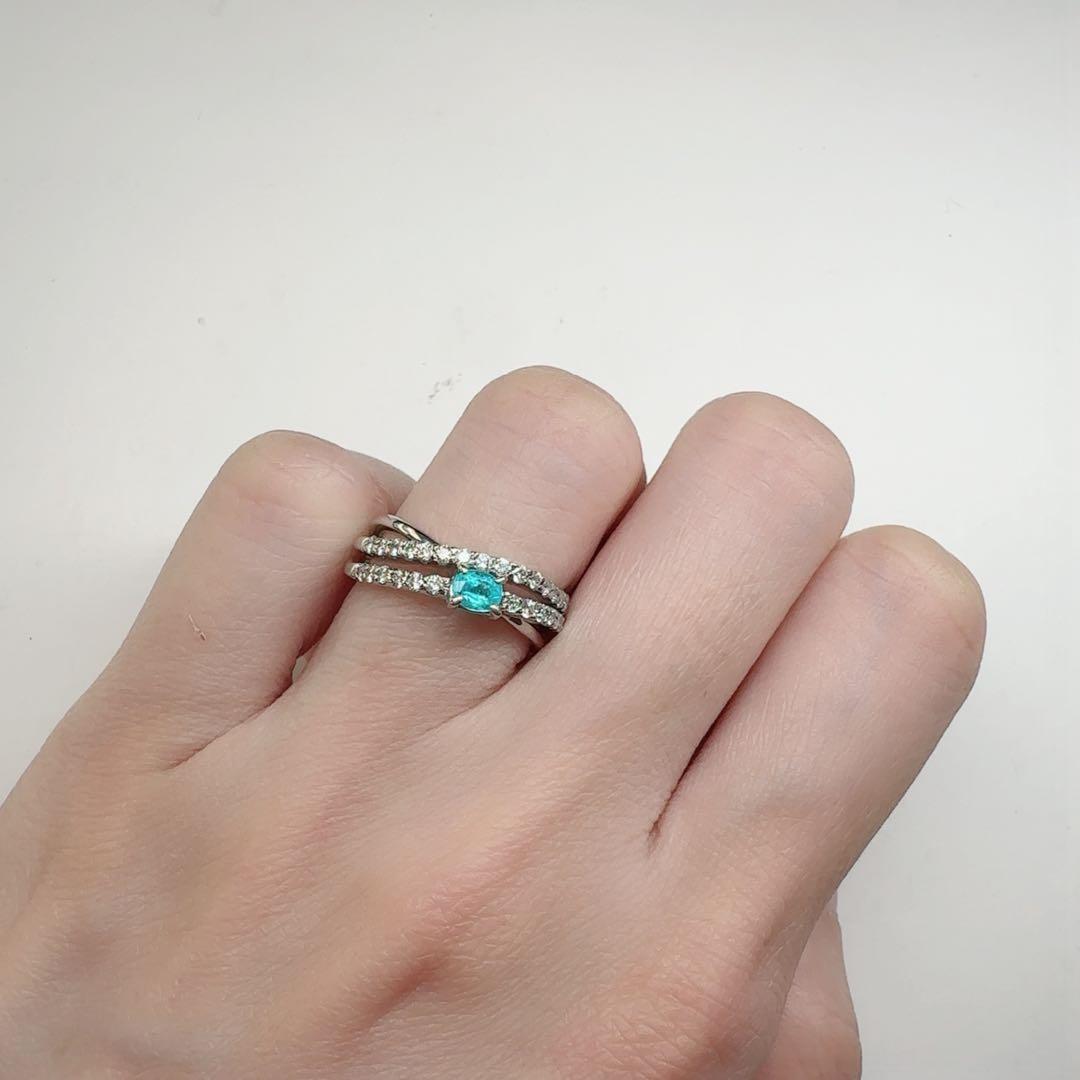 【美品】PT900 ブラジル産パライバトルマリン0.21ct リング