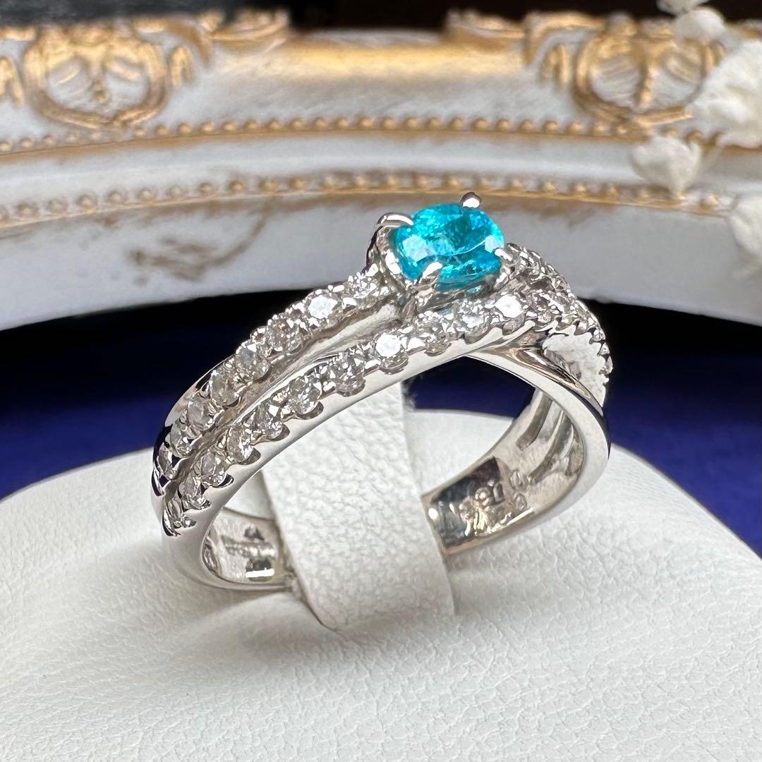 【美品】PT900 ブラジル産パライバトルマリン0.21ct リング