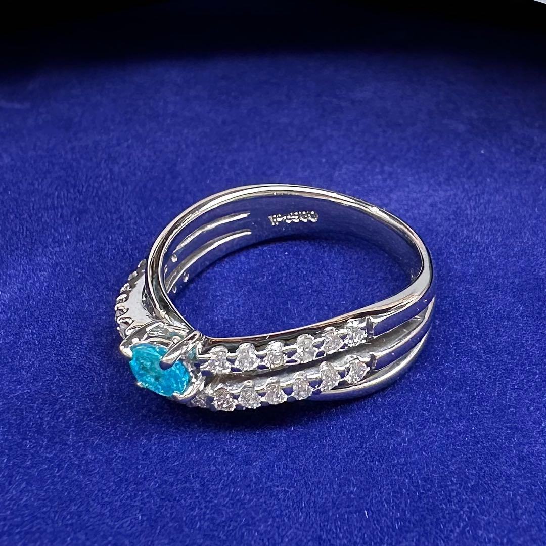 【美品】PT900 ブラジル産パライバトルマリン0.21ct リング