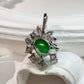 【美品】Pt900 翡翠 6×5mm ダイヤモンド ペンダント