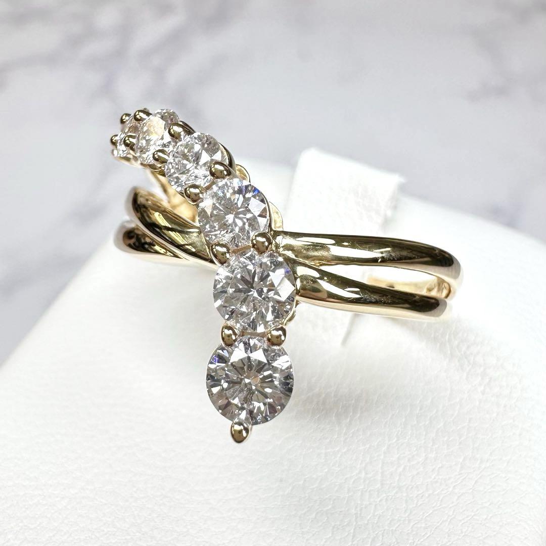 【K18】ダイヤモンド1ct リング　重ね付け