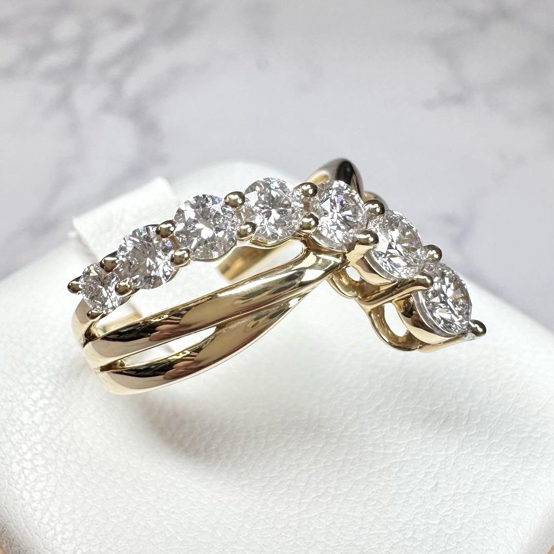 【K18】ダイヤモンド1ct リング　重ね付け