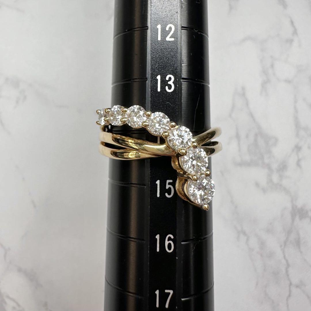 【K18】ダイヤモンド1ct リング　重ね付け
