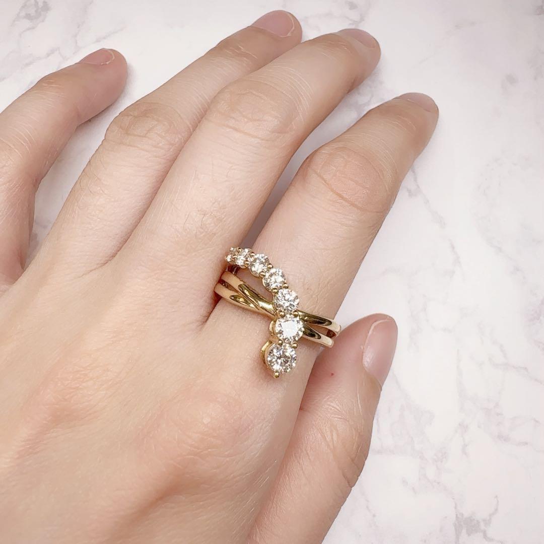 【K18】ダイヤモンド1ct リング　重ね付け