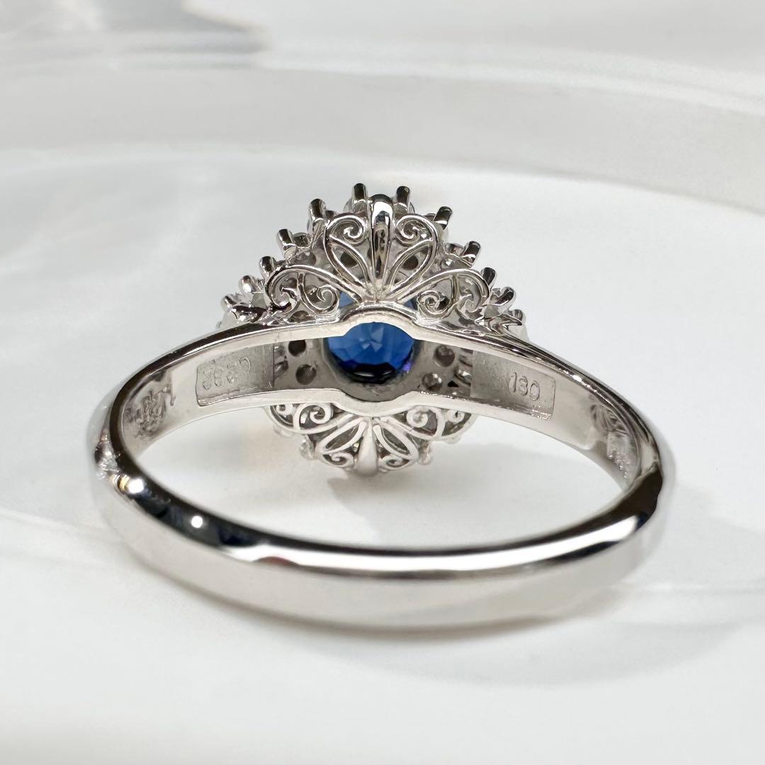 【美品】PT900 サファイア 1.25ct ダイヤモンド リング