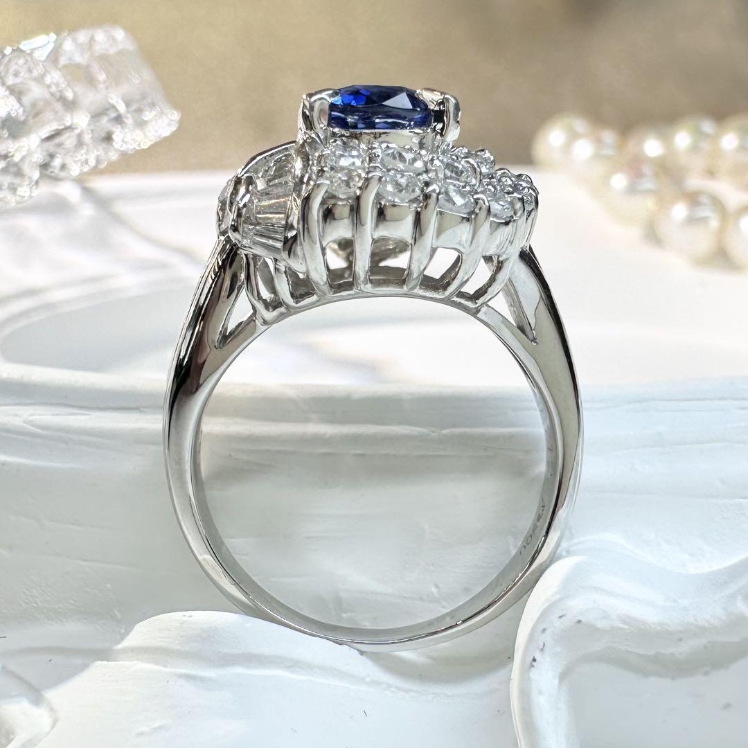 【美品】PT900 サファイア 1.712ct リング ダイヤ デザイン