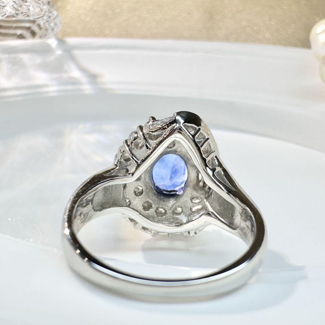 【美品】PT900 サファイア 1.712ct リング ダイヤ デザイン