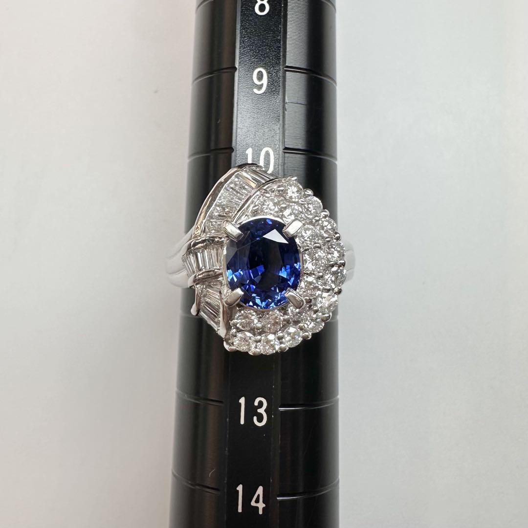 【美品】PT900 サファイア 1.712ct リング ダイヤ デザイン