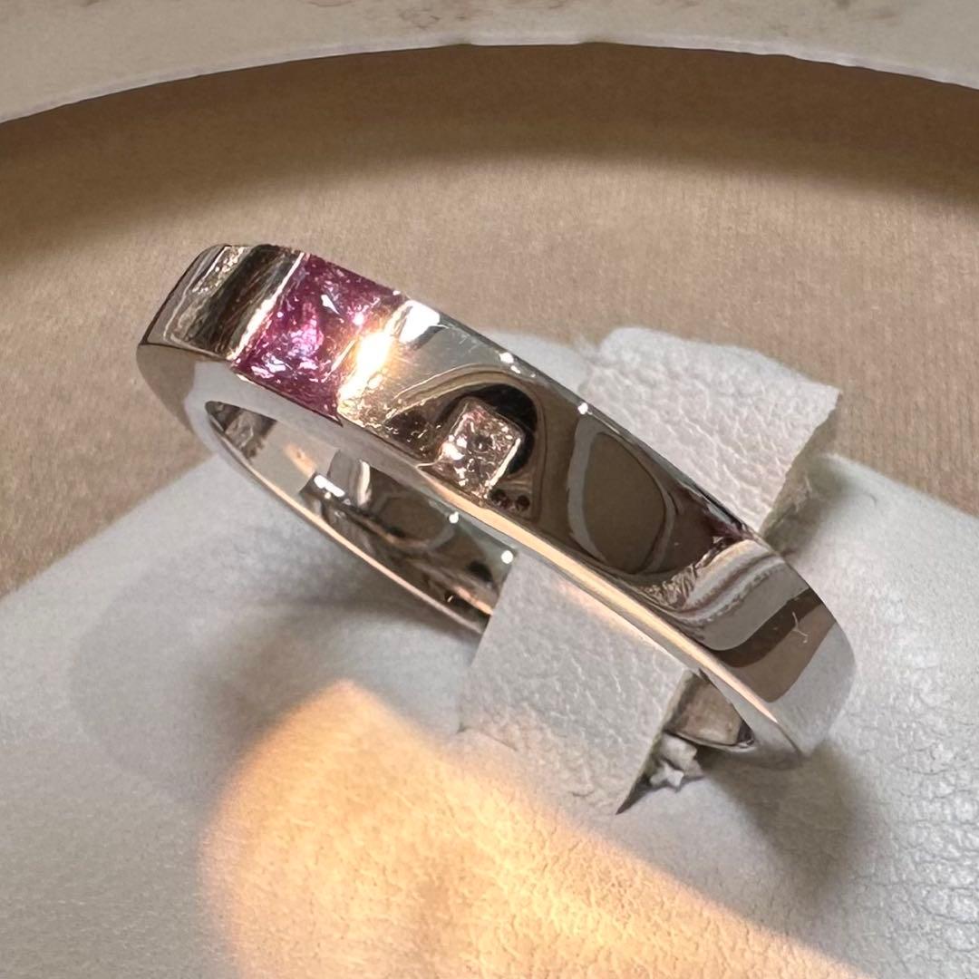 PT900 アレキサンドライト 0.25ct ダイヤ リング 希少石 鑑別書付き