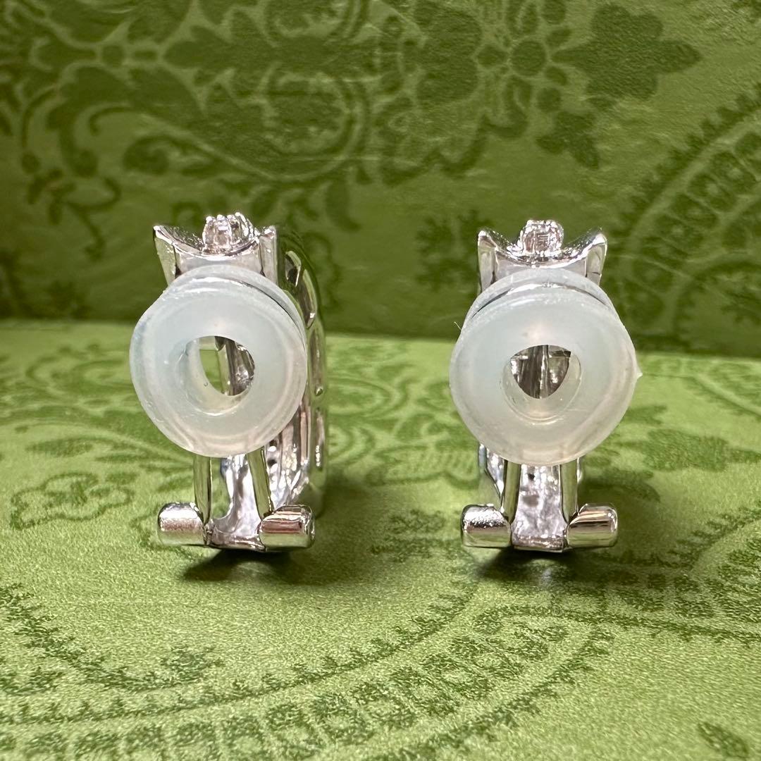 K18WG クリソベリルキャッツアイ ダイヤモンド ピアス イヤリング