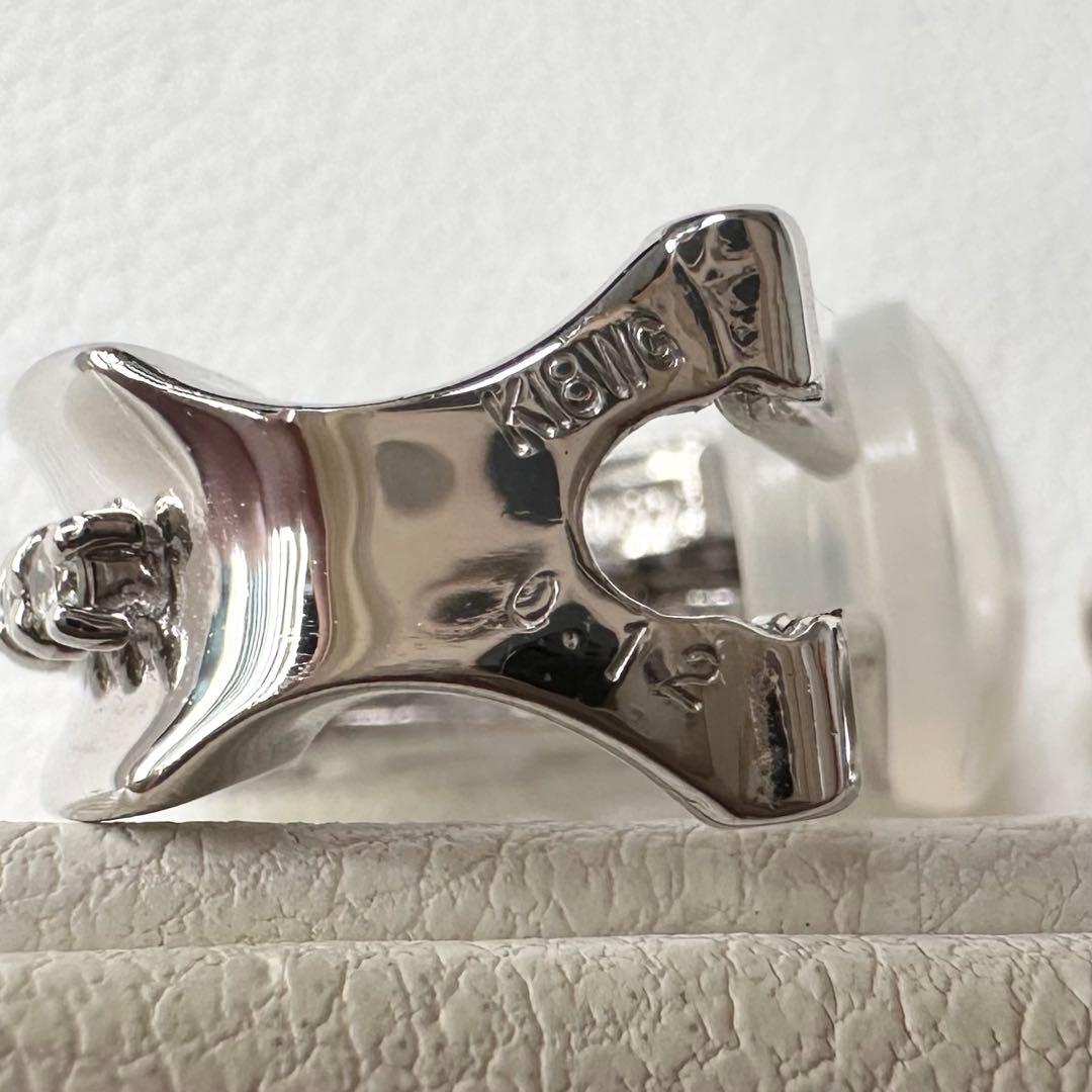 K18WG クリソベリルキャッツアイ ダイヤモンド ピアス イヤリング