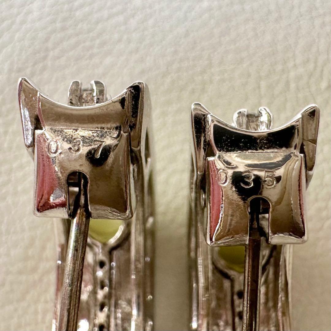 K18WG クリソベリルキャッツアイ ダイヤモンド ピアス イヤリング