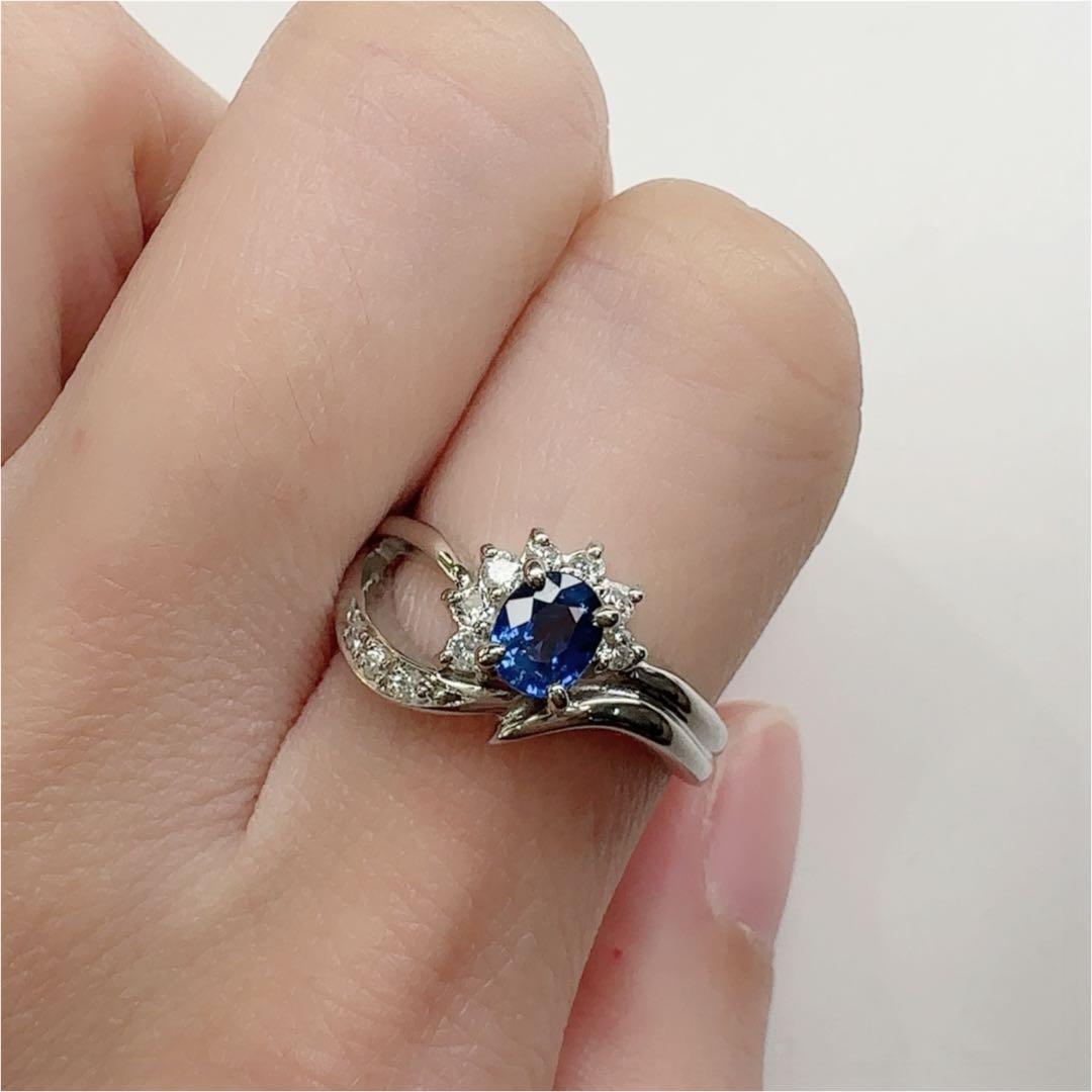 【美品】PT900 サファイア 0.52ct リング